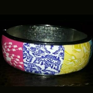 Viva Bead Hinged Bangle Multi Color  Magnetic